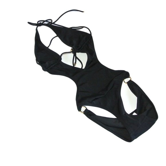 Victoria’s‎ Secret Black MONOKINI Swimsuit One Piec - Picture 2 of 7